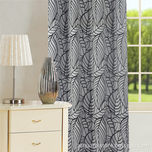 High Quality Jacquard Leaf Window Jacquard Curtains